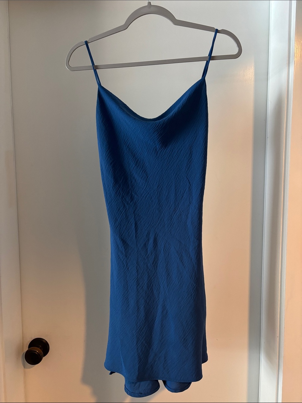 Papaya Royal Blue Slip Dress with Spaghetti Straps